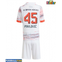 Bayern Munich Aleksandar Pavlovic #45 Auswärts Trikotsatz Kinder 2025-26 Kurzarm (+ Kurze Hosen)